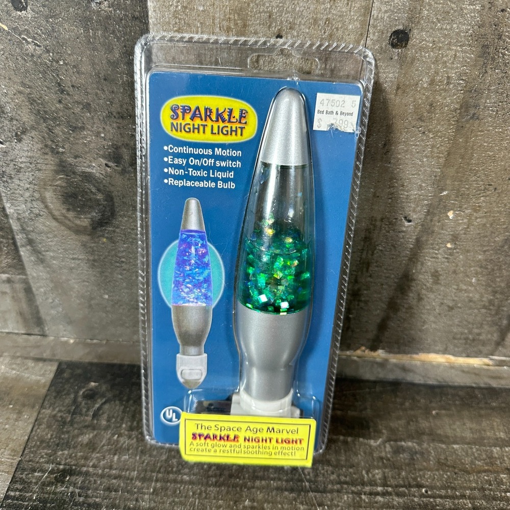 Sparkle Irridescent Glitter Motion Mini Lava Lamp Night Light Space Age Lamp 7"